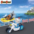 Set constructie Motocicleta si salupa politie, Banbao
