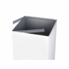 Szelektív szemetes, fém, szögletes, 60 liter, fehér