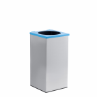 Cos gunoi patrat, cu capac deschis si plat, din inox, 54 litri