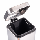 Cos gunoi patrat, cu pedala, inox, 3 litri