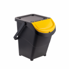 Egymásra helyezhető fogantyús szemetes, 40 liter, fekete