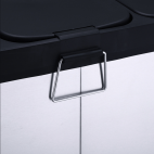 Cos inox triplu compartimentat, cu pedala, 3x15 litri