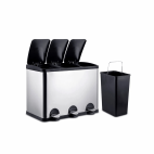 Cos inox triplu compartimentat, cu pedala, 3x20 litri