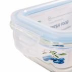 Cutie pentru alimente, din sticla termorezistenta, capac din plastic, 370 ml, Fresh Food
