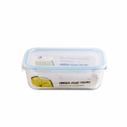 Cutie pentru alimente, din sticla termorezistenta, capac din plastic cu supapa, 1,04 litri, Fresh Micro