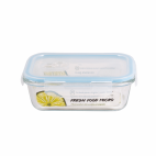 Cutie pentru alimente, din sticla termorezistenta, capac din plastic cu supapa, 640 ml, Fresh Micro