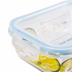 Fresh Micro ételtároló, hőálló üvegből, szelepes műanyag fedéllel, 640 ml