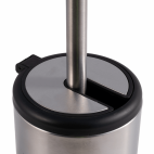 WC kefe inox tartóval, fekete sörte