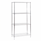 Raft metalic cu 4 polite, 90x45x180 cm, cromat