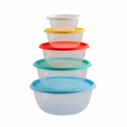 Set 5 cutii alimente, rotunde, 5 litri+3,2 litri+1,9 litri+1,1 litri+530 ml, Rainbow