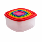 Set 7 cutii alimente, ovale, 5 litri+3 litri+2 litri+1,1 litri+590 ml+340 ml+180 ml, Rainbow