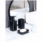 Fürdőszobai szett, 3 darabos, szögletes, matt fekete