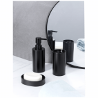 Set 3 accesorii pentru baie, rotunde, negru mat