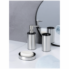 Fürdőszobai szett, 3 darabos, kerek, inox