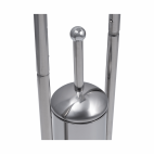 Stand perie WC si suport hartie igienica, inox, inaltime 76 cm
