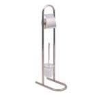 Stand perie WC si suport hartie igienica, inox