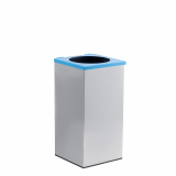Cos gunoi patrat, cu capac deschis si plat, din inox, 54 litri