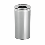 Cos gunoi rotund, cu capac deschis si plat, din inox, 42 litri