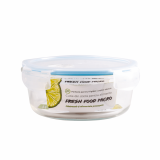 Cutie pentru alimente, din sticla termorezistenta, capac din plastic cu supapa, 950 ml, Fresh Micro