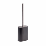 Perie WC, cu suport din metal, perie plata din TPR, neagra