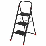 Scara cu 3 trepte, otel, Arco 3, neagra, incarcare maxima 150 kg