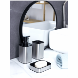 Set 3 accesorii pentru baie, patrate, inox