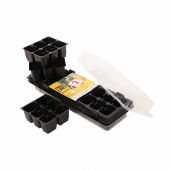 Set 2 minisere cu 18 ghivece si capac, dimensiune 47x16 cm