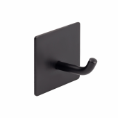 Mini öntapadós fogas, négyzet forma, matt fekete inox