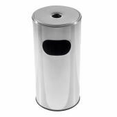 Cos gunoi cu scrumiera, inox, diametru 30 cm, inaltime 61 cm
