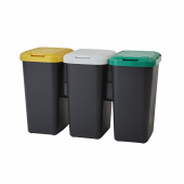 Cos gunoi Trio, 25 litri, galben, alb si verde