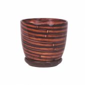 Ghiveci ceramica cu farfurie, Wenus, dungi