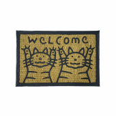 Welcome Cats kókusz lábtörlő, 60x40 cm
