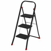 Scara cu 3 trepte, otel, Arco 3, neagra, incarcare maxima 150 kg