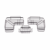 Fém tárolópolc, 3 db-os szett, öntapadós, fekete