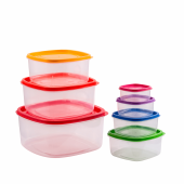 Set 7 cutii alimente, ovale, 5 litri+3 litri+2 litri+1,1 litri+590 ml+340 ml+180 ml, Rainbow