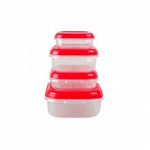 Set 4 cutii alimente, patrate, Fresco