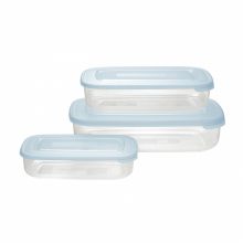 Family ételtároló doboz készlet, téglalap alakú, 3 darab