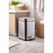 Inox szemetes, négyzet alakú, 3 liter