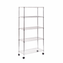 Fém polc, 5 szintes, 75x35x155 cm, krómozott