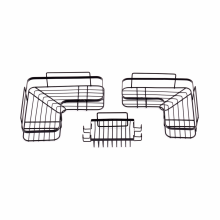 Set 3 suporti metalici pentru depozitare, cu accesorii prindere autoadezive, negri