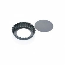 Set 4 tavi cu fund detasabil, pentru minitarte, diametru 10 cm, Delicia