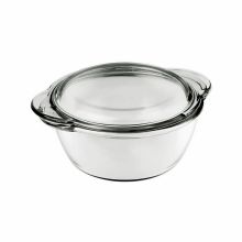 Marinex hőálló üveg tál, fedéllel, kerek, 2,8 liter