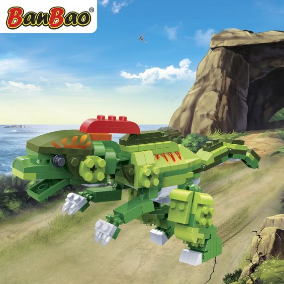 Set constructie Dinozaur biped, cu creasta, Banbao
