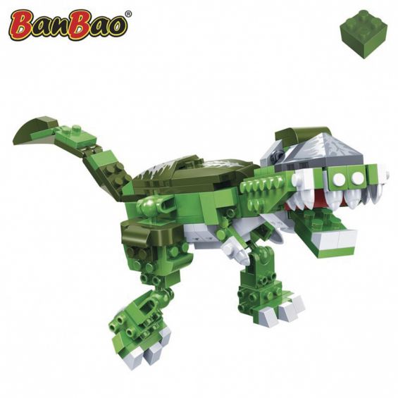 Set constructie Dinozaur biped, verde, Banbao