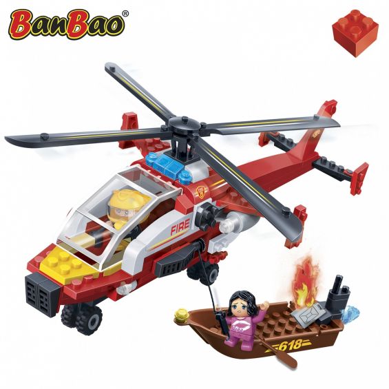 Set constructie Elicopter cu barca de salvare, Banbao