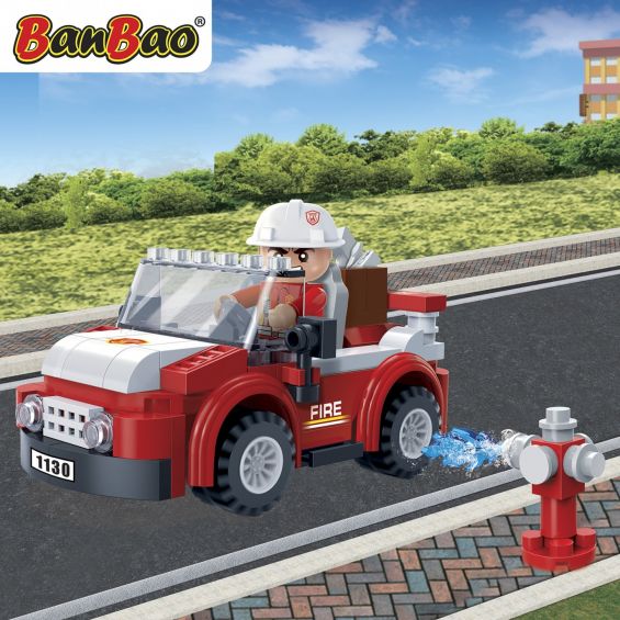 Set constructie Jeep mic pompieri, Banbao