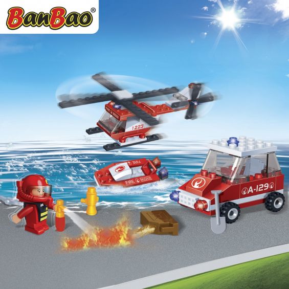 Set constructie Echipaj pompieri, Banbao