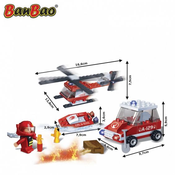 Set constructie Echipaj pompieri, Banbao