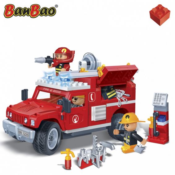 Set constructie Jeep pompieri, Banbao