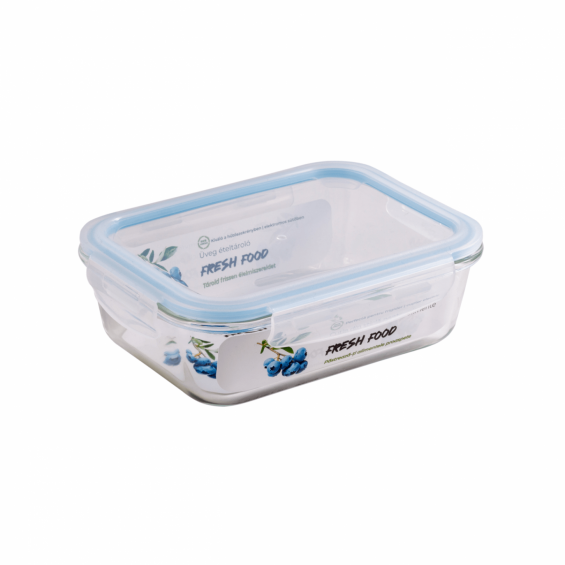 Cutie pentru alimente, din sticla termorezistenta, capac din plastic, 1,04 litri, Fresh Food
